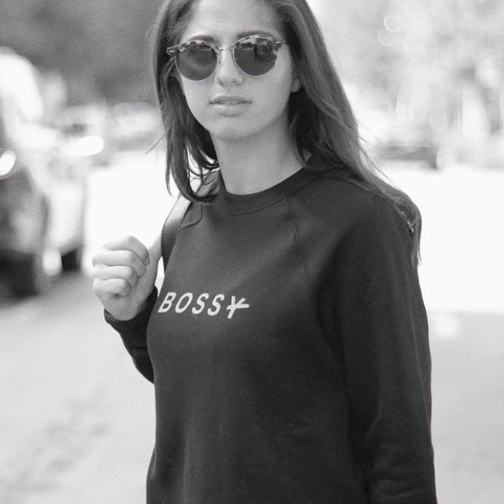 N9NE ATHLETICS BOSS NOT BOSSY STATEMENT SWEATSHIRT - M, L